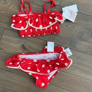 New Swimsuit toddler girl 2 piece Jessica Simpson fancy bathing suit